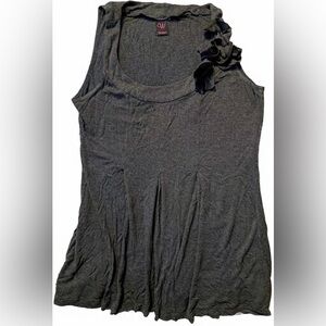 Wrapper- Flowy Dressy Tank with Rosettes- L